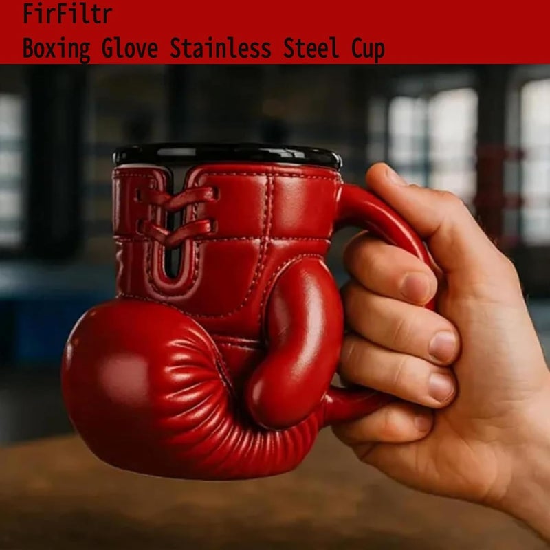 FirFiltr Boxing Glove Stainless Steel Cup,Personalized Coffee Mug with Insulated Handle,Insulated travel coffee tumbler,Funny Boxing Gift Trainers Men Women,for Sports Enthusiast,Birthday, Christmas - Image 2